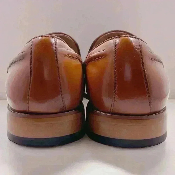 Stacy Adams Donovan Leather Tassel Loafer Memory Foam Cognac SZ 10 - Picture 8 of 16
